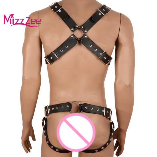 Sangles de Bondage en cuir de poitrine, retenue d'esclave pour hommes, harnais pour Couple partageant des jouets sexuels