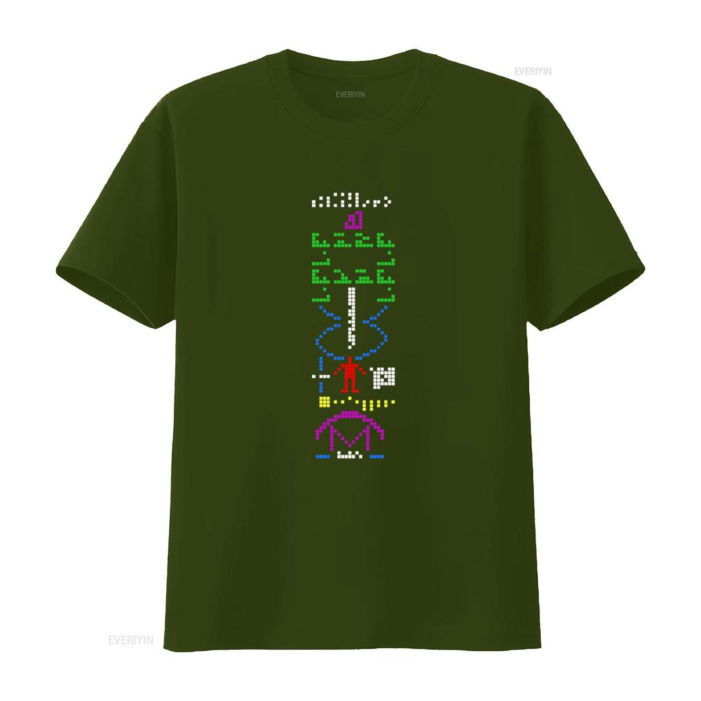 Arecibo Message Interstellaire Espace Geek Homme Coupe Standard T Shirt Mens Galactic Print Vintage Washed Streetwear