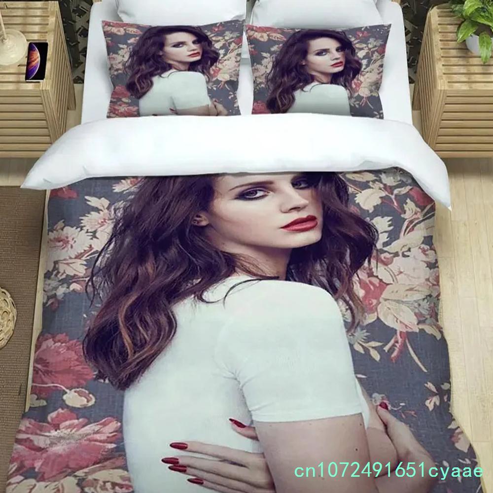 3D Lana Del Rey Bedwäsche-Sets Exquisites Bettwaren-Set Bettbezug Bettdecke Set Bettwäsche-Set Luxuriöses Geburtstagsgeschenk