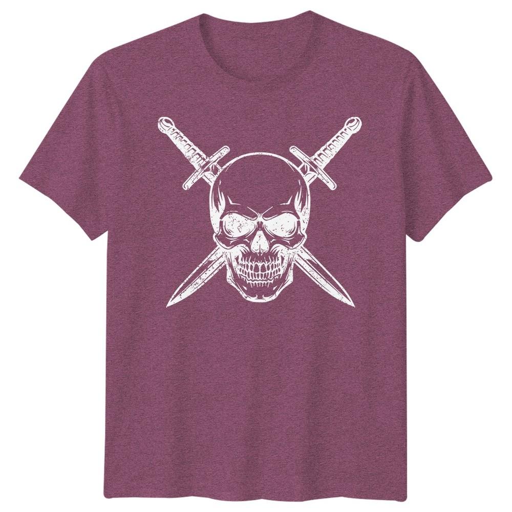 Skull Art Fantasy Unisexs TShirt Crossed Swords Graphic