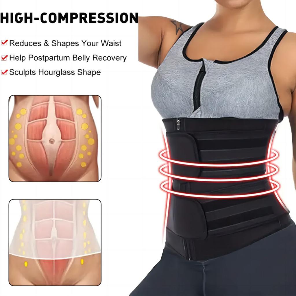 2026 Hot Sale Custom Nylon Zipper Waist Trainer Body Shaper Cincher Corset Slimming Belt Plus Size Women's Waist Trimmers