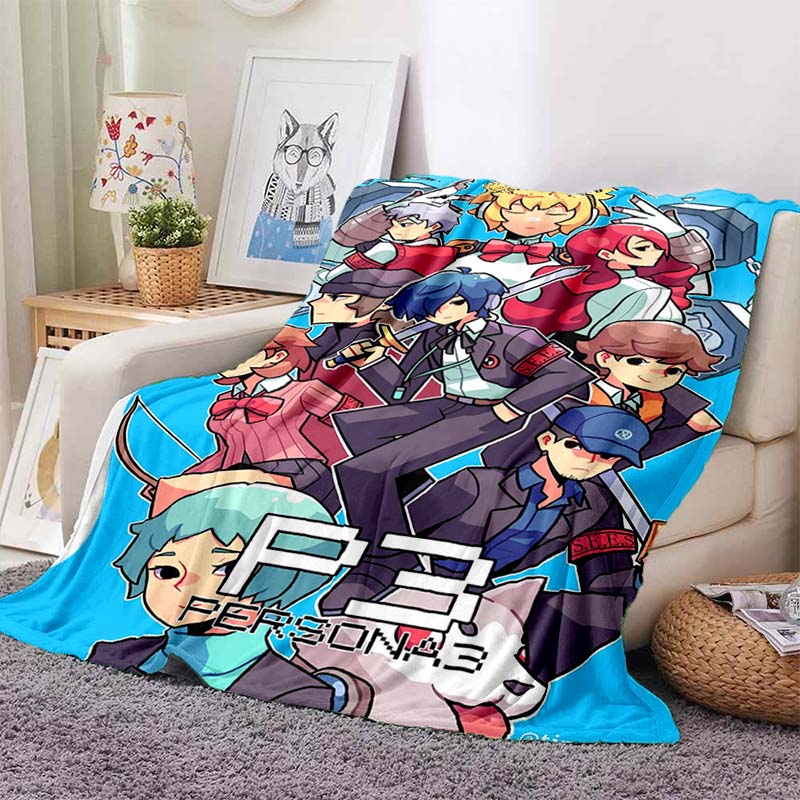 newmodelGame Cool Blanket Plush Nap Sofa rug for Living P-Persona series Room Warm Office Bedroom Birthday Home Travel Kid Gifts
