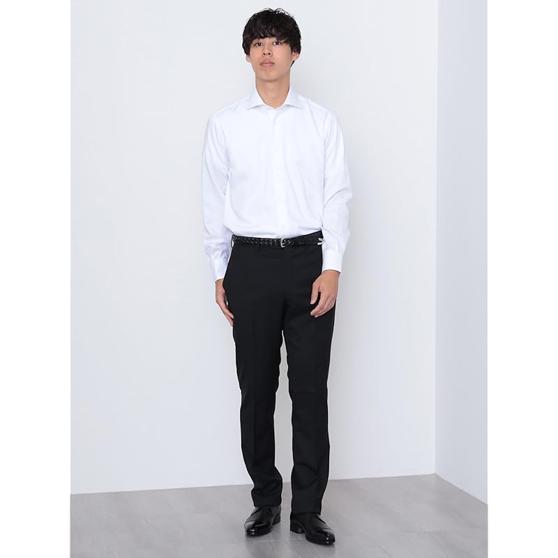 [Beams Heart] L/S shirt basket weave wide collar shirt men's WHITE 38