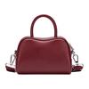 Lacoste Fashion Minimalist Mixed Material Shoulder Tote Bag Medium Women bags Burgundy NF4467FOM96