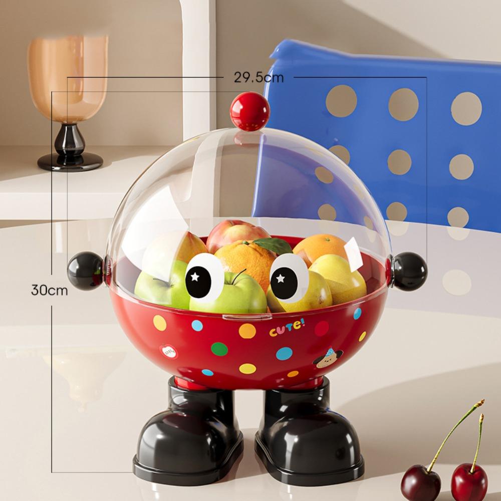 Cartoon Snack Fruit Plate Large Capacity Drain Basket Dopamine Tea Table Plate Dining Table