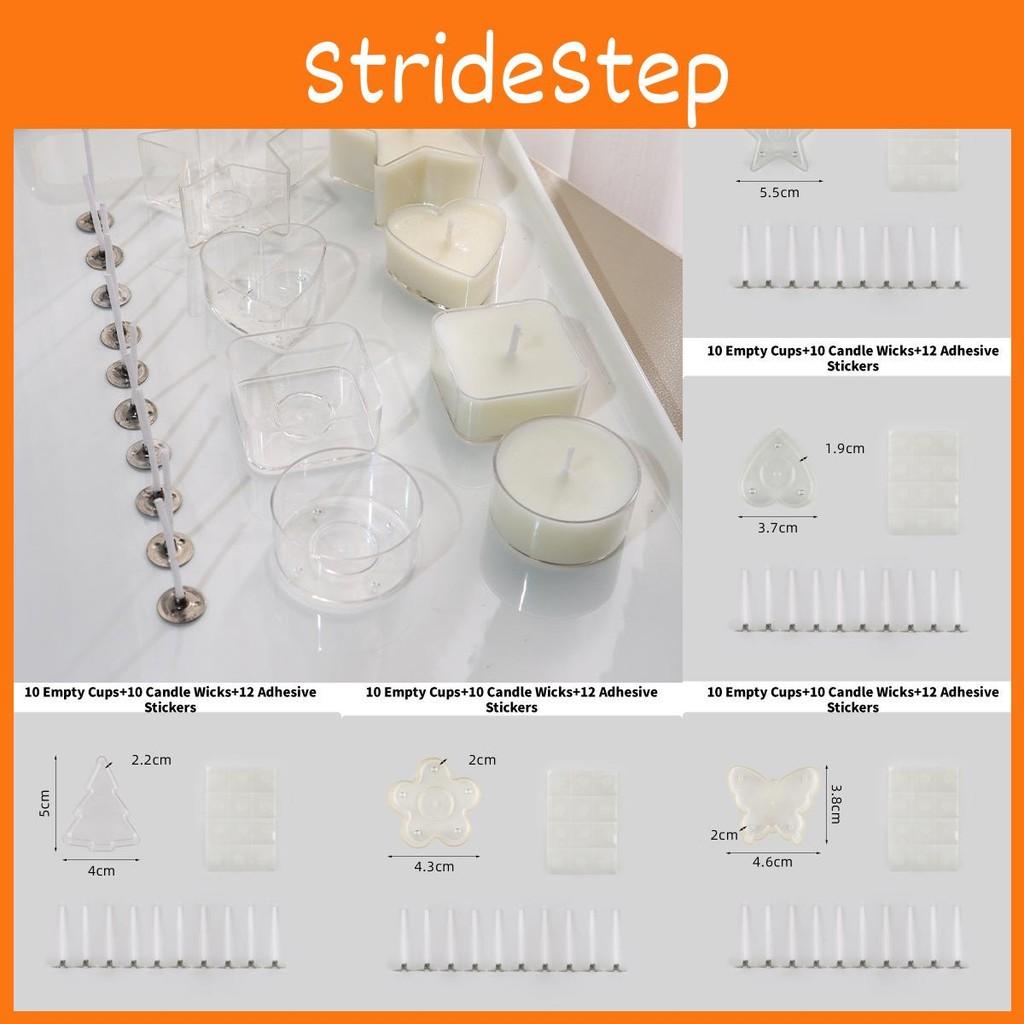 Heart 10pcs Shaped Tea Light Candle Cups Wicks Clear Love Wax Tins Making Jars