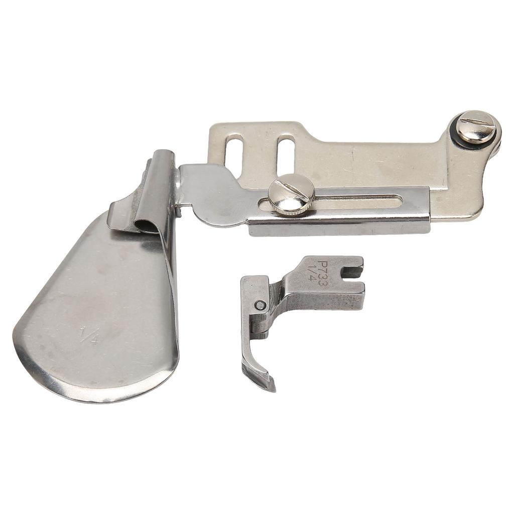 Sewing Machine Binder Stainless Steel Curved Edge Folder with Presser Foot for Bed Sheet Towel