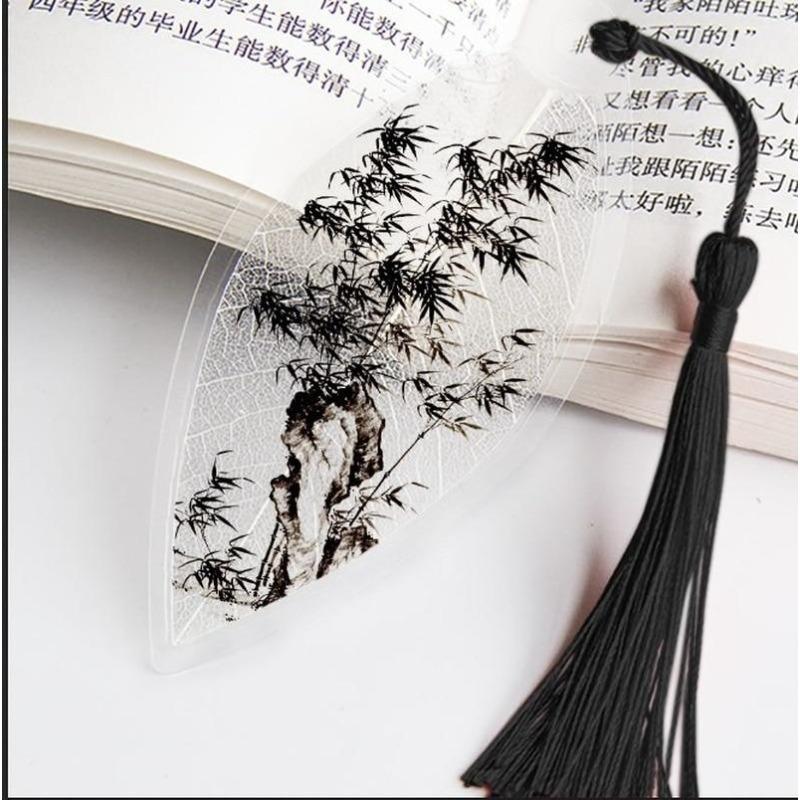 Ancient Chinese Landscape Painting Bookmark Beautiful Beautiful Leaf Vein Bookmark Gift To Classmates and Friends