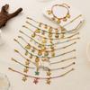 Dopamine Necklace and Bracelet with Whale, Starfish, Shell, 18k Stainless Steel, Multi-Color Conch Pendant.