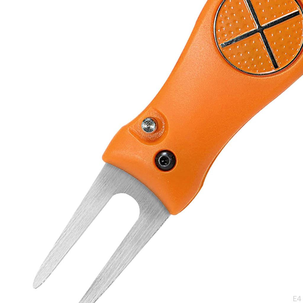 Golf Divot Reparatur Werkzeug Rasen Zinke Klapp Edelstahl, Pitch Mark Gabel