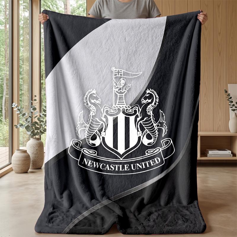 Coperta in Flanella con Stampa del Newcastle United Football, Coperta Morbida Calda Leggera per Divano Letto Campeggio