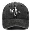 Adjustable Mr Mrs Embroidery Caps Washed Cotton Outdoor Sunscreen Hats Couple Baseball Hats
