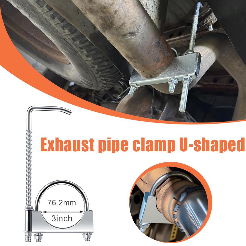 Rear Muffler Hanger Exhaust Clamp 25Inch 3Inch With Hook For Automobile Heavy Duty Exhaust System Installation Car Parts 1 Pcs