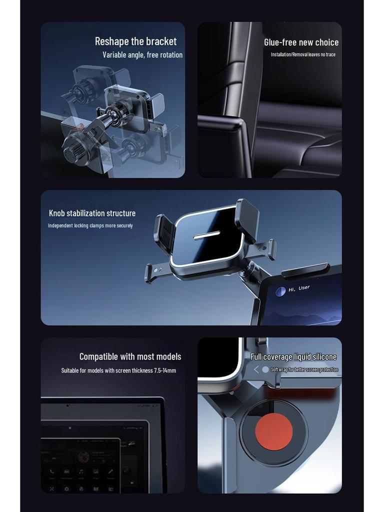 Car Phone Holder with Automatic One-Button Lock for New Energy Vehicle Console