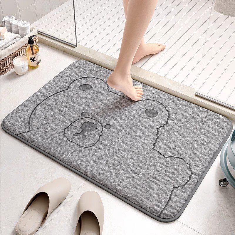 Thickened Memory Cotton Moisture-wicking Floor Mat Bathroom Bathroom Foot Mat Entry Door Mat Slip-resistant Cartoon Soiled No-wash Mat