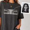 Vlastní tričko s fotografií oka, Personalizovaný dárek pro přítele, Oko Miluji tě Pohodlné bavlněné tričko