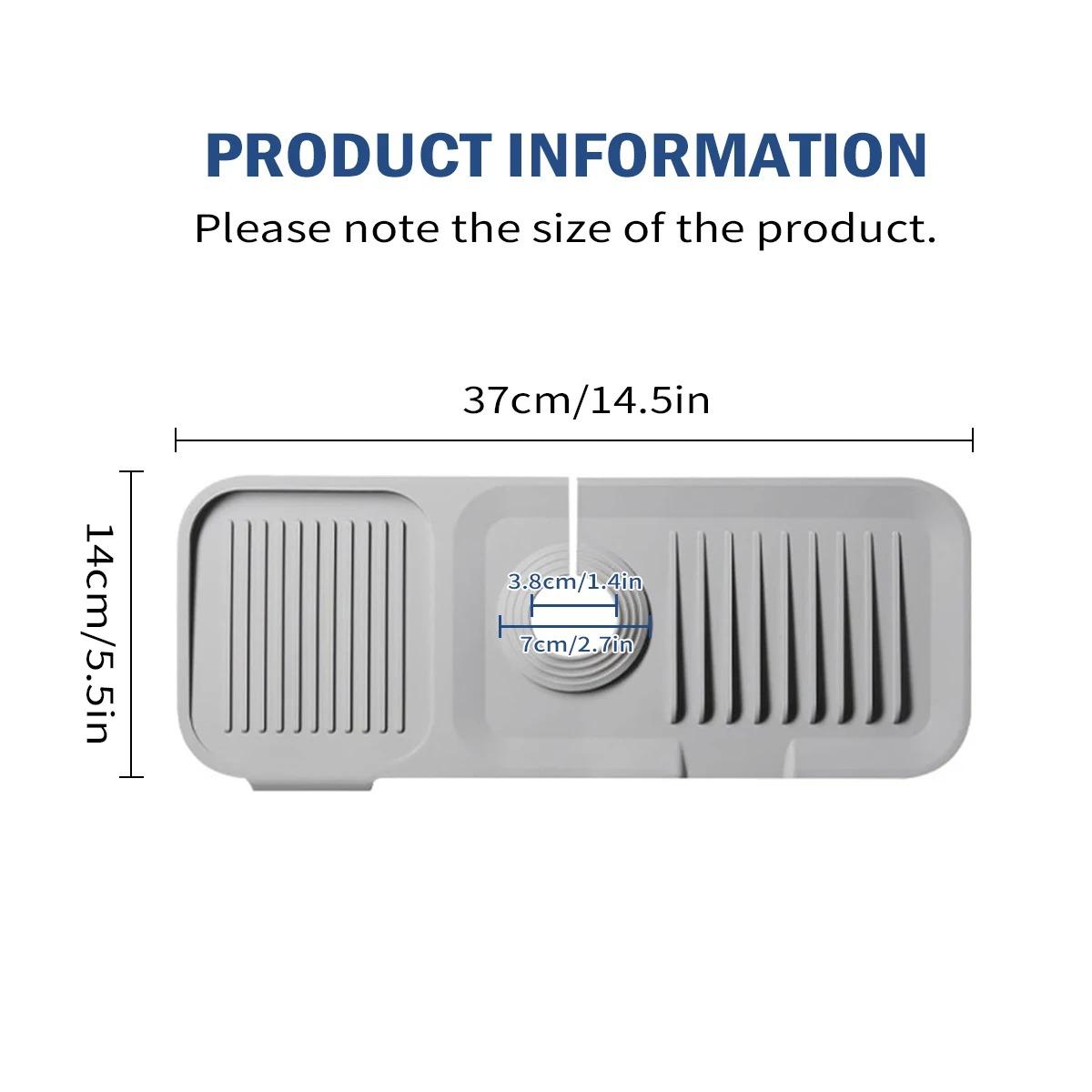 

Толстый кухонный силиконовый коврик для смесителя для раковины, защита от брызг для смесителя для раковины, впитывающий коврик для защиты раковины, гаджеты для кухонной раковины S серый