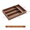 HeMu Solid Wood Entrance Desk Miscellaneous Coffee Table Office Key Storage Box Jewelry Cosmetics Stationery Sorting Box Tray