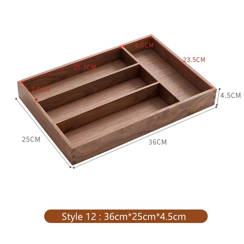 HeMu Solid Wood Entrance Desk Miscellaneous Coffee Table Office Key Storage Box Jewelry Cosmetics Stationery Sorting Box Tray