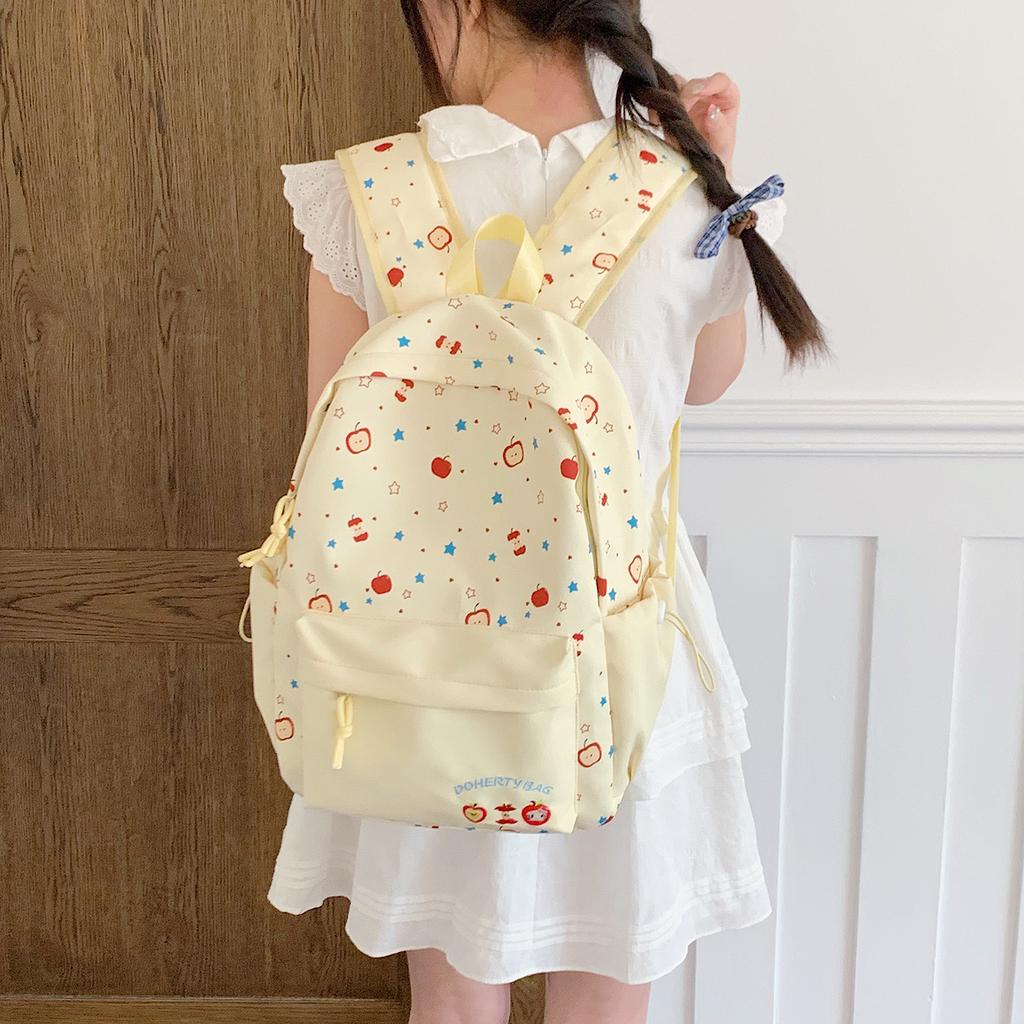 Schoolbag New Casual Versatile Student School Bag Fruit Printing Girls Backpack Junior High School Backpack Student Backpack