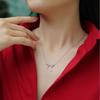 New tassel girlfriend pendant light luxury niche collarbone chain jewelry S sterling silver bow necklace women