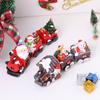 Resin Santa Claus Train Statue Cute Miniature Figurine Sculpture  Holiday