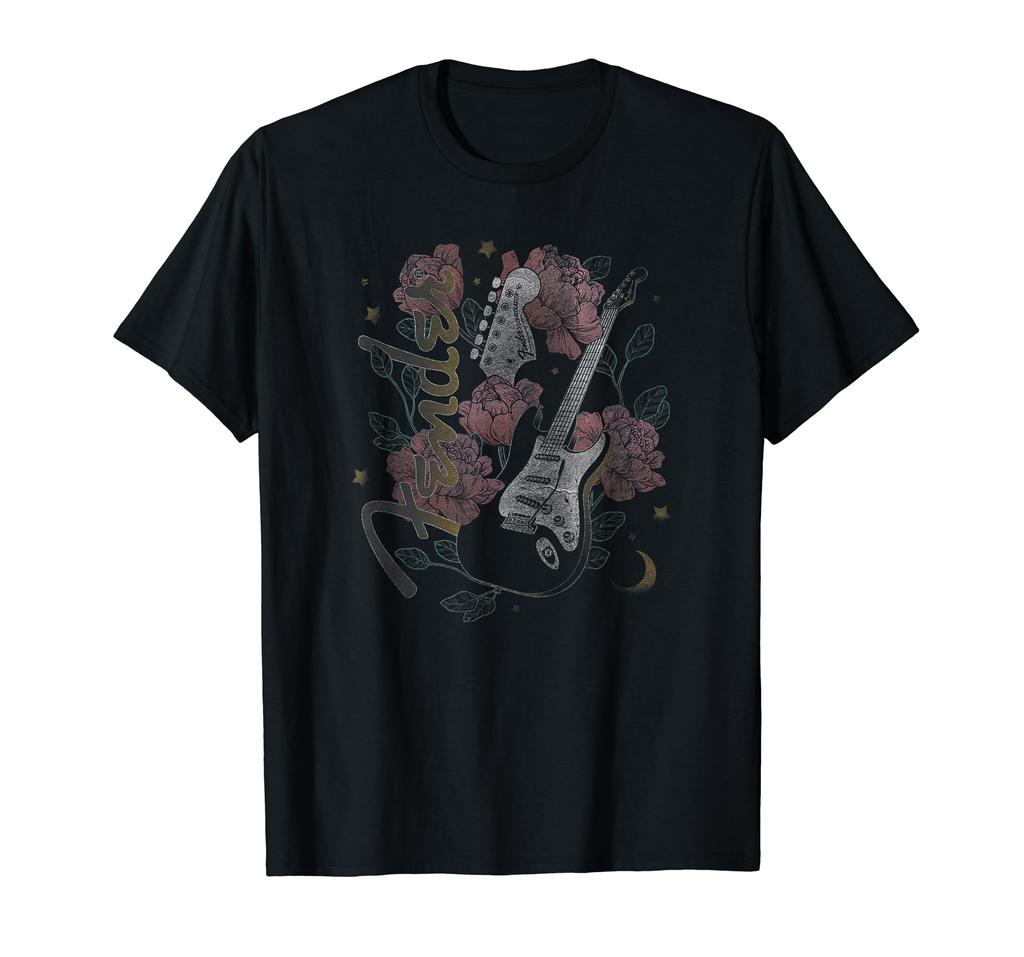 Fender Wüstenrose Himmlische Gitarre und Logo T-Shirt