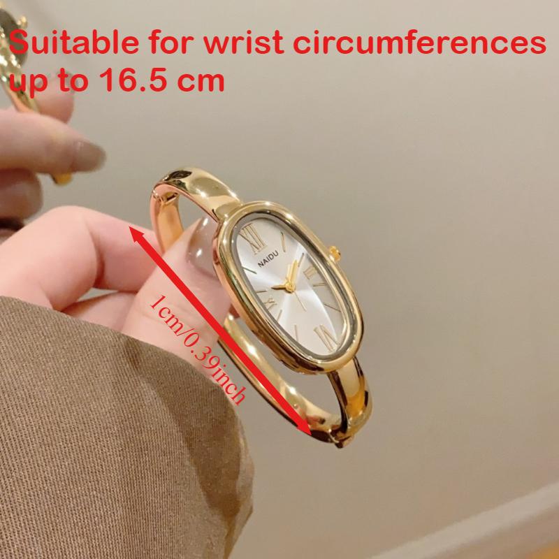 High-end Women's Roman Scale Quartz Watch Simple Gold Bracelet Ladies Watches Oval Dial Wristwatches Clock Dress Montre Femme