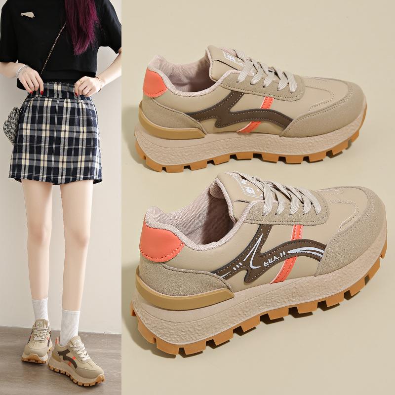Women's new spring and autumn platform casual sports shoes versatile breathable lightweight student running shoes