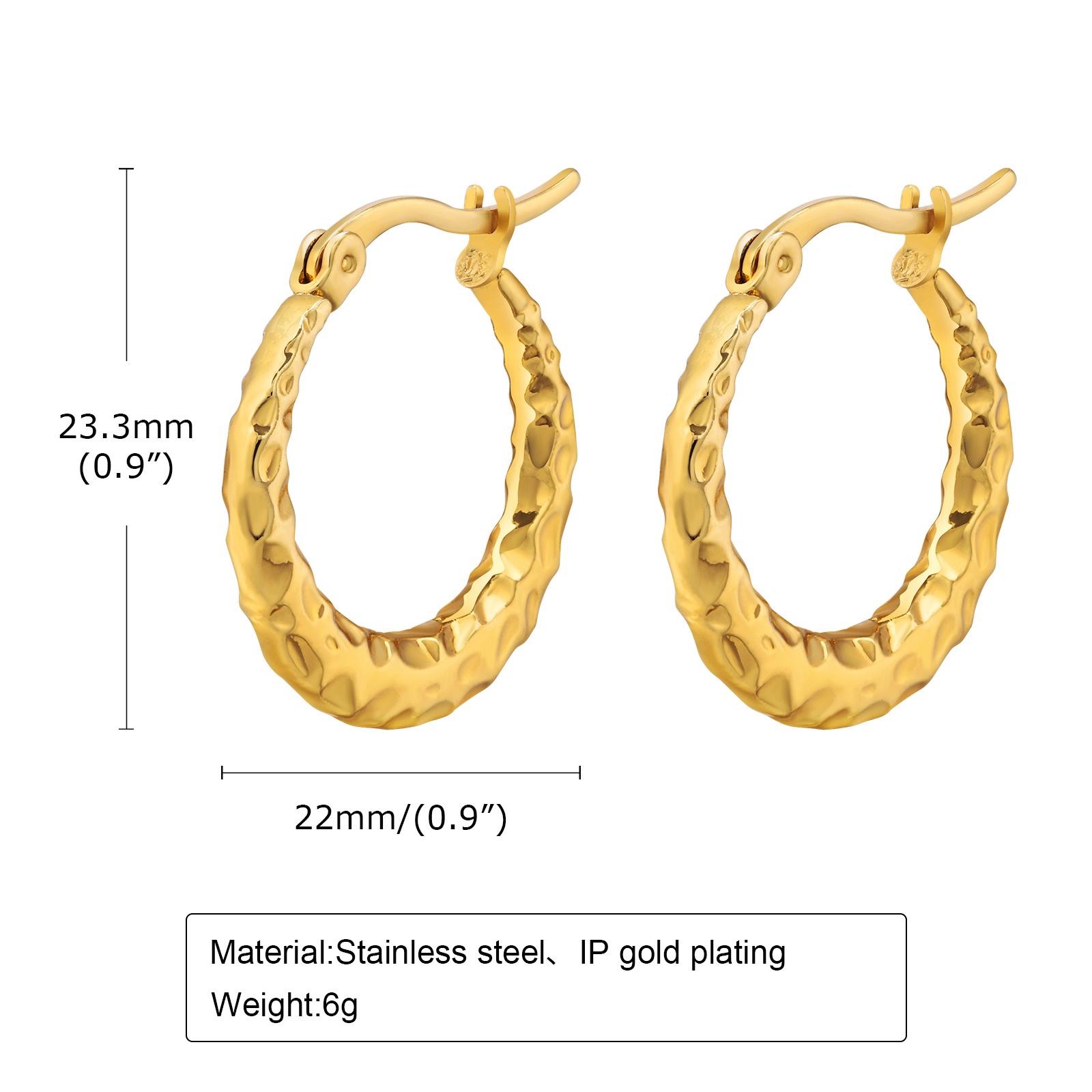 

Women Hoop Earring, Stainless Steel Chic Heart Earrings ,18k Gold Plated Jewelery