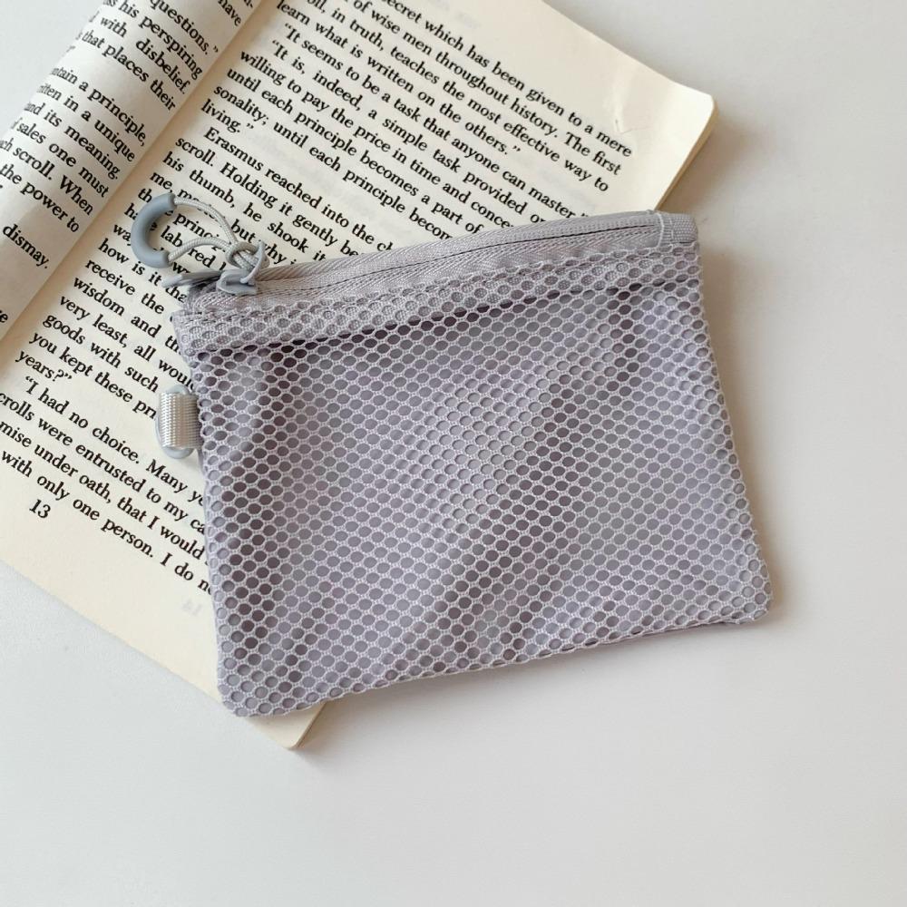 

Multi-purpose Mesh Makeup Storage Bag Lipstick Cosmetics Card Holder Mesh Coin Purse Zipper Square Travel Mini Bag Men/Women