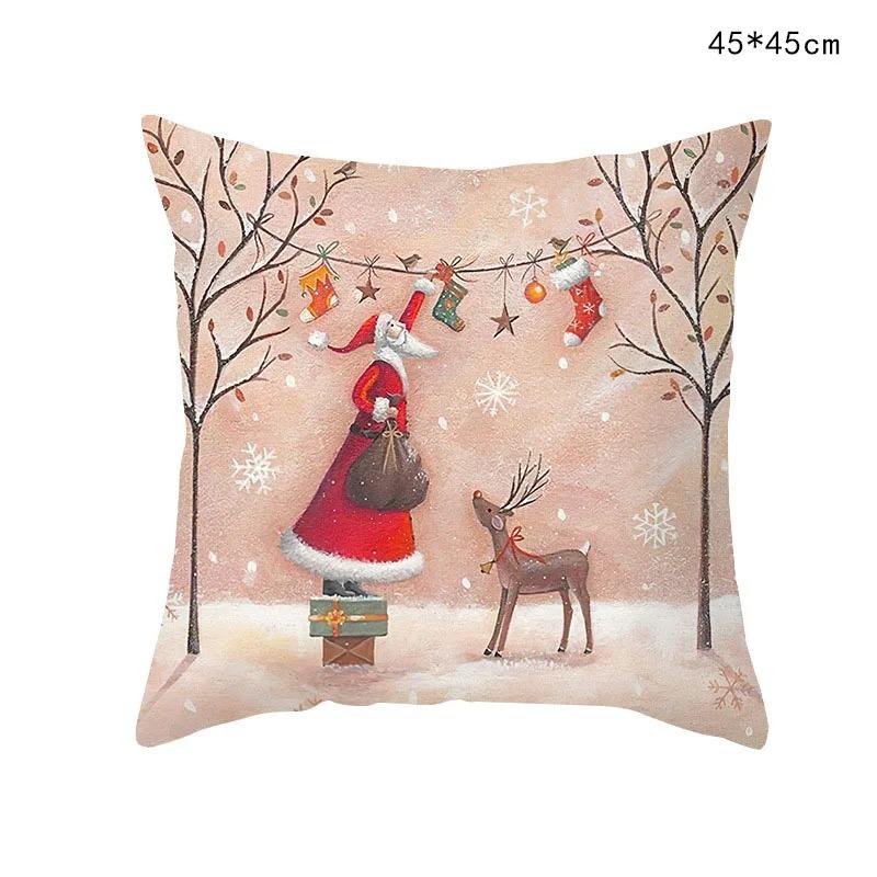 Christmas Themed Pillowcases Car Accessories Office Santa Claus Living Room Sofa Home Pillowcases