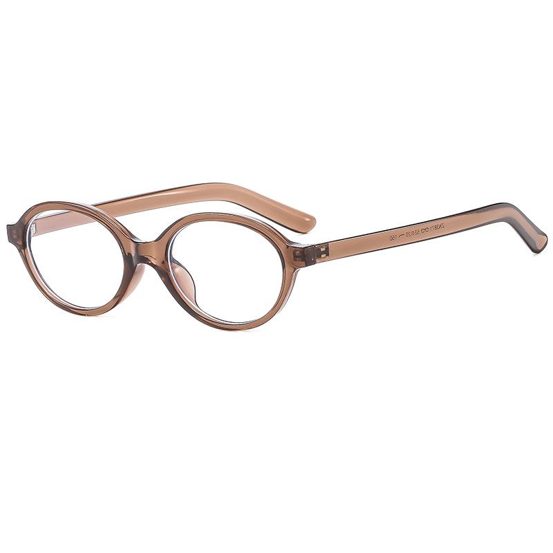 Women's Retro Oval Eyeglass Frame with Anti-Blue Light & Prescription Lens Compatibility