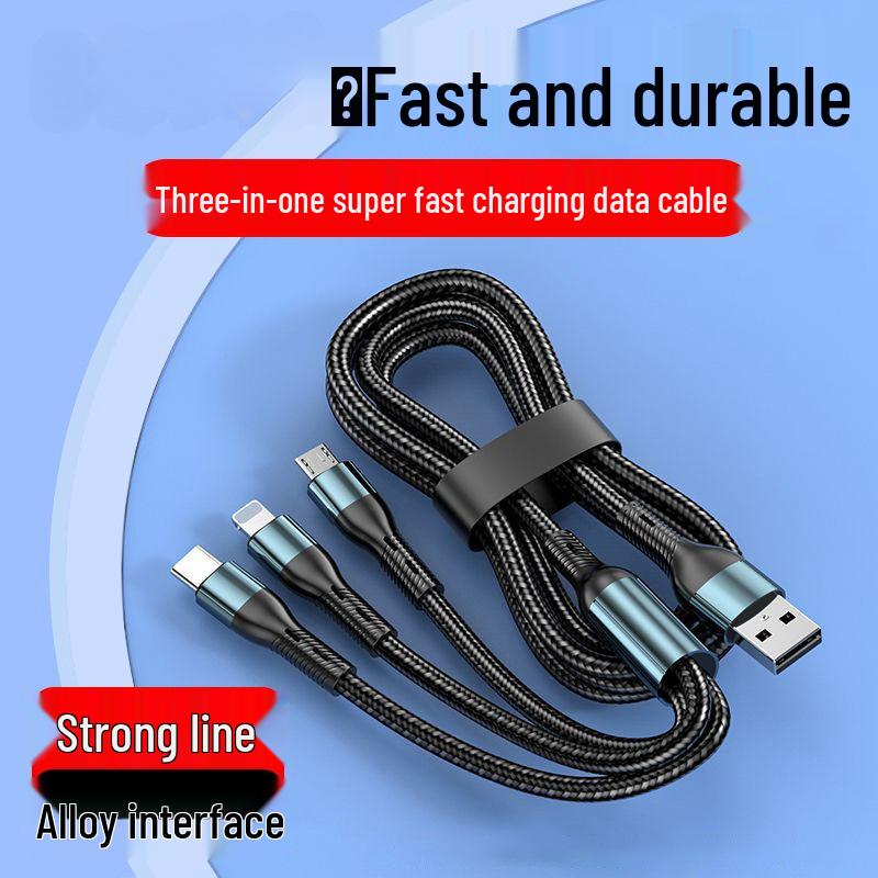 Bold 240W 3-in-1 Flash Charge Cable for Apple, Huawei, VIVO, OPPO - 6A Support