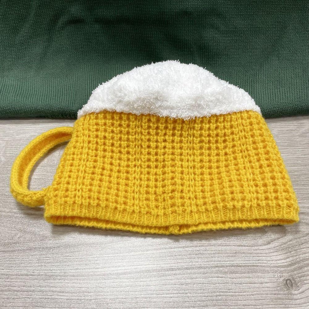 Knitted Beer Lovers Hairline Cap Creative Beer Cup Gloves Funny 3D Beer Cup Hat Boy