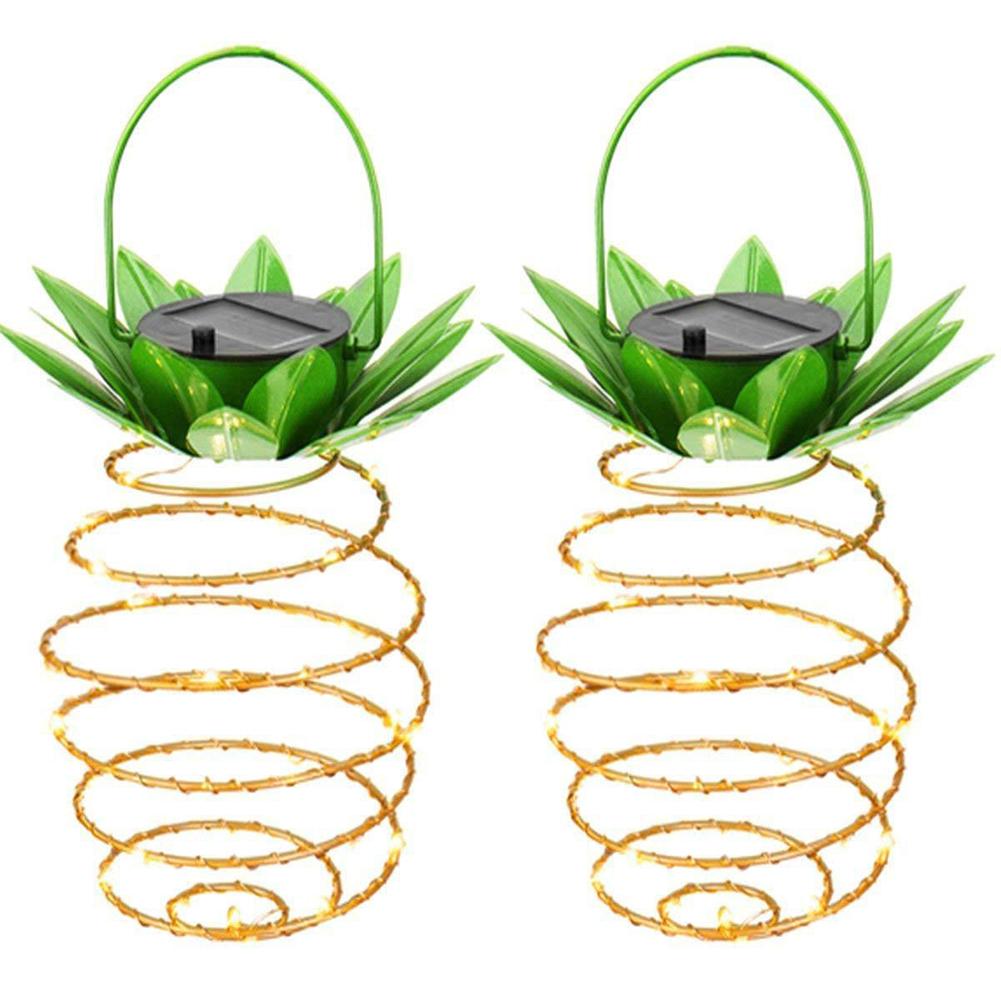 LED Copper Light Solar Power Lights String Pineapple Lamp Lantern Waterproof Outdoor Garden Decoration