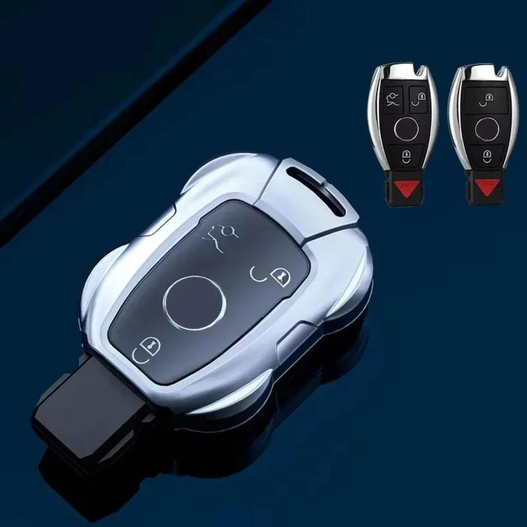 Fashion Alloy Car Key Case Cover With Chain For Mercedes Benz Ce Abs Class Gle Gla Glb Glc Gls Amg W176 W177 203 204 205