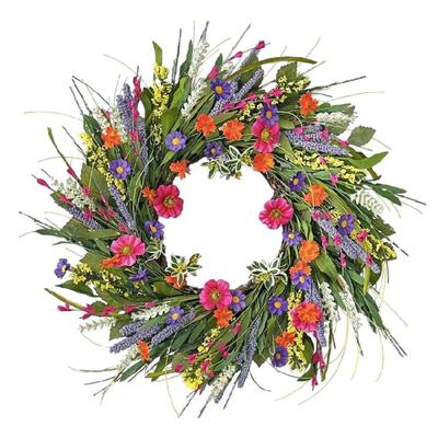 Artificial Flower Wreath 22inch Spring Wreath for Front Door Wall Wedding Party Home Decoration Valentines Wreath Crafts