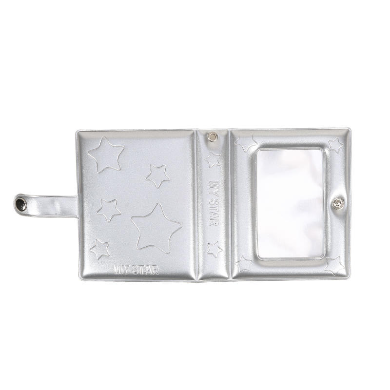 

Photocard Holder Book, 3 Inch Mini Photo Card Binder 40 Pockets Kpop Photocard Binder For Star Chasing Photo Collection серебряный