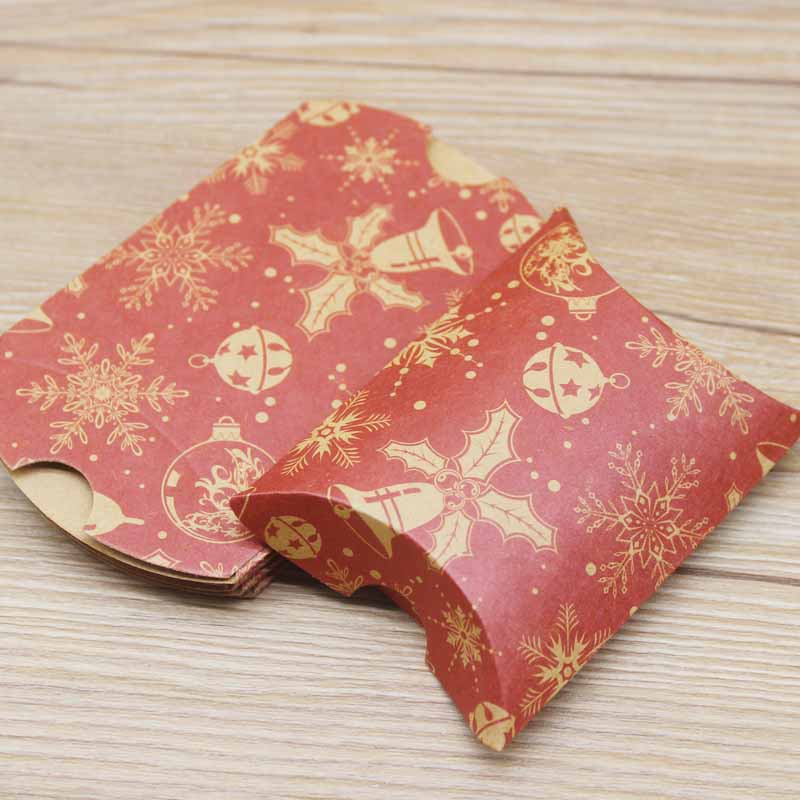 10pc9x7x2.5cm kraft Paper Box Pillow Shape Candy Box Wedding Favor Gift Boxes For Home Baby Shower Kids Birthday Party Supplies