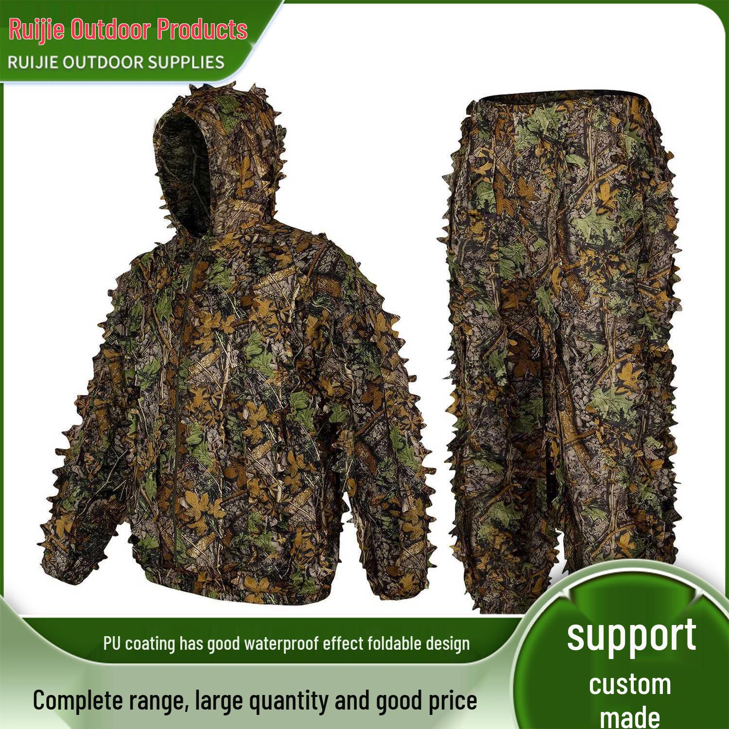 3D камуфляжный костюм-маскировка «листья» Гилли для охоты и PUBG Children s Size