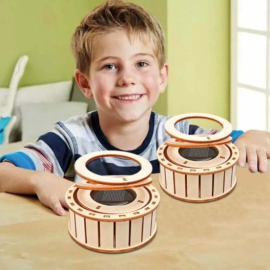 Solar Double Rings STEM Science Kit Kids Wooden 3D Puzzle Set