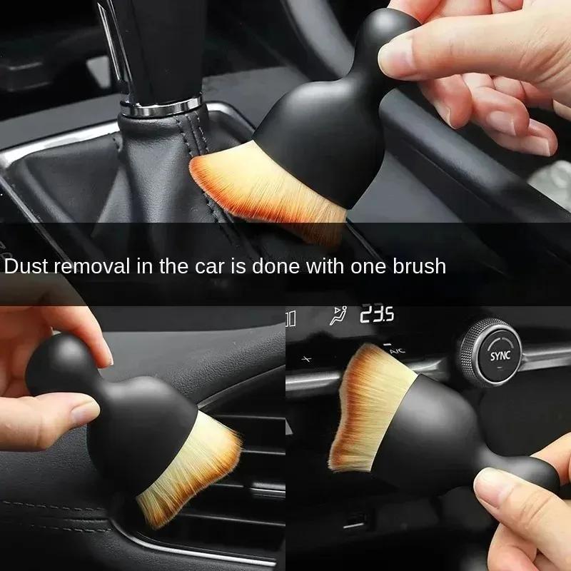 10/1pcs Car Interior Dust Sweeping Soft Brushes With Cover Car Conditioner Air Outlet Center Console Detailing Cleaning Brush