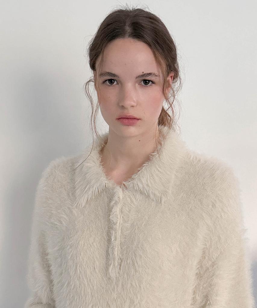 SINOON Sn Hairy Button Pullover (Beige)