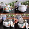 Waza no Kura Stylish Japanese Tableware Kutani Ware Teapot with Camellia and Bird Includes Tea Ceramic Made in Perfect for Birthday Gifts Design,