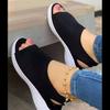 Summer fly-woven breathable solid color women's sandals fish mouth flat heel beach low-top women's sandals