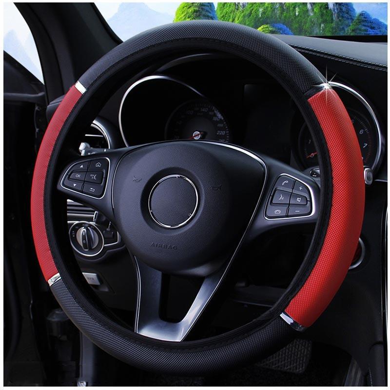 Anti Slip Auto Decoration Pu Leather Steering Covers Car-Styling Universal Car Steering Wheel Cover 37-38Cm Diameter
