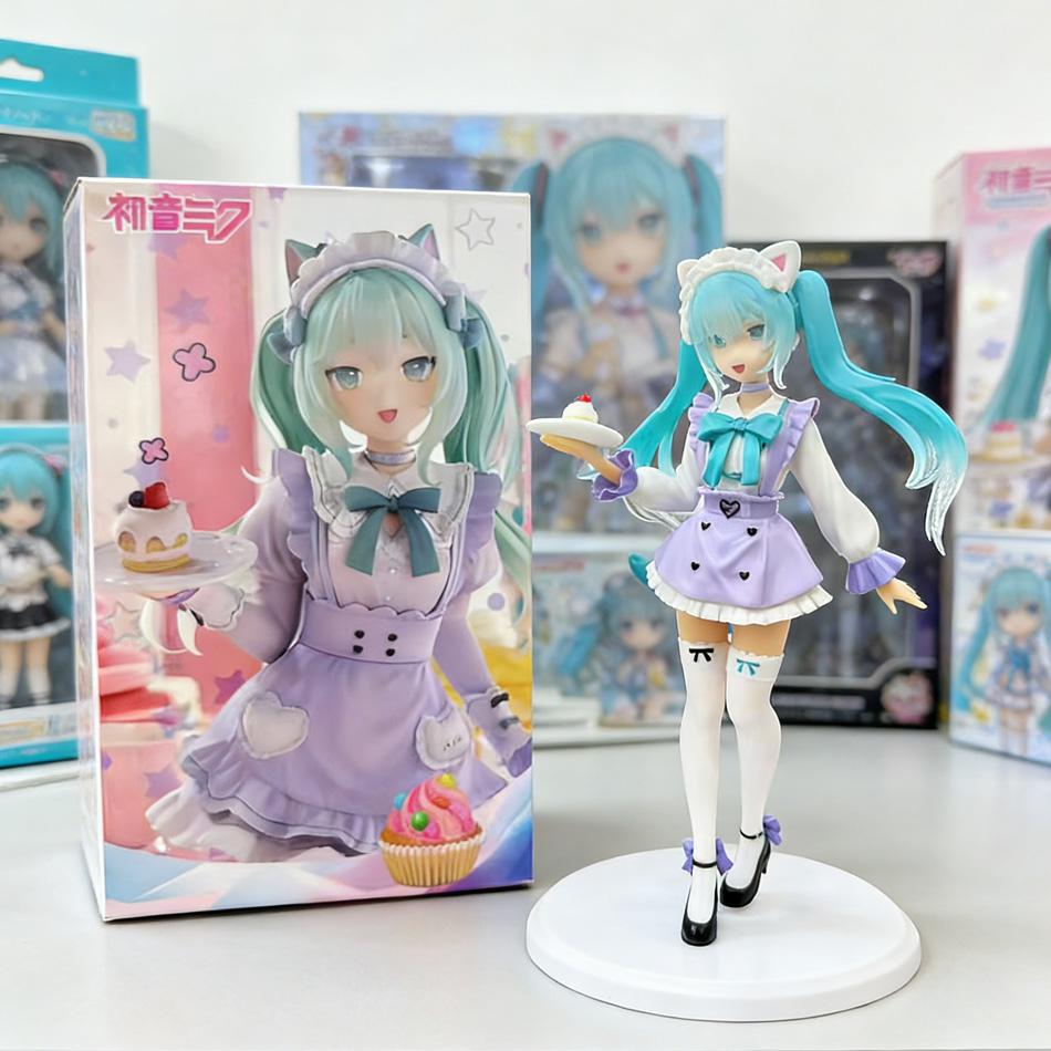 F:Nex Piapro Miku 1/7 Scale Cat Ear Maid Anime Hatsune Miku Figure Pvc Model Home Decor Birthday Gift For Kids