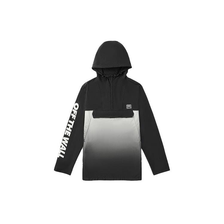 Men s Vans Splicing Athleisure Casual Sports Hooded Jacket Black VN0A49JZBLK M