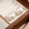 Vintage Red Baroque Pearl Stud Earrings Large Elegant Statement Drop Jewelry for Women